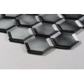 8mm Thickness Beveled Edge Glass Mosaic Grey Hexagon Tile Backsplash